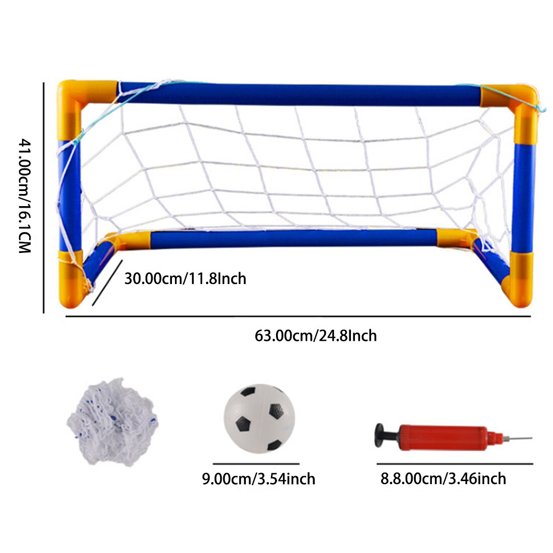 118cm Large Size Portable Folding Children Football Net Door Sports Toys Set Football Gate Soccer Inflator