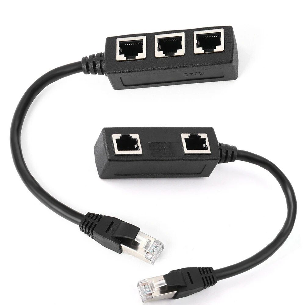 RJ45 1 bis 2/1 bis 3 Wege Splitter-Anschluss Netzwerkadapter Katze5 Katze6 Katze7 LAN Ethernet-Kabel für Netzwerkverlängerung: bündeln2