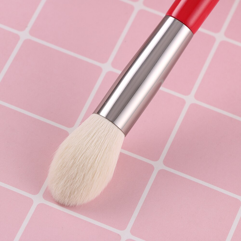 Beili rød enkelt makeup børste 1 stykke pudder concealer highlight foundation i syntetisk nano hår blusher børste make up værktøjer