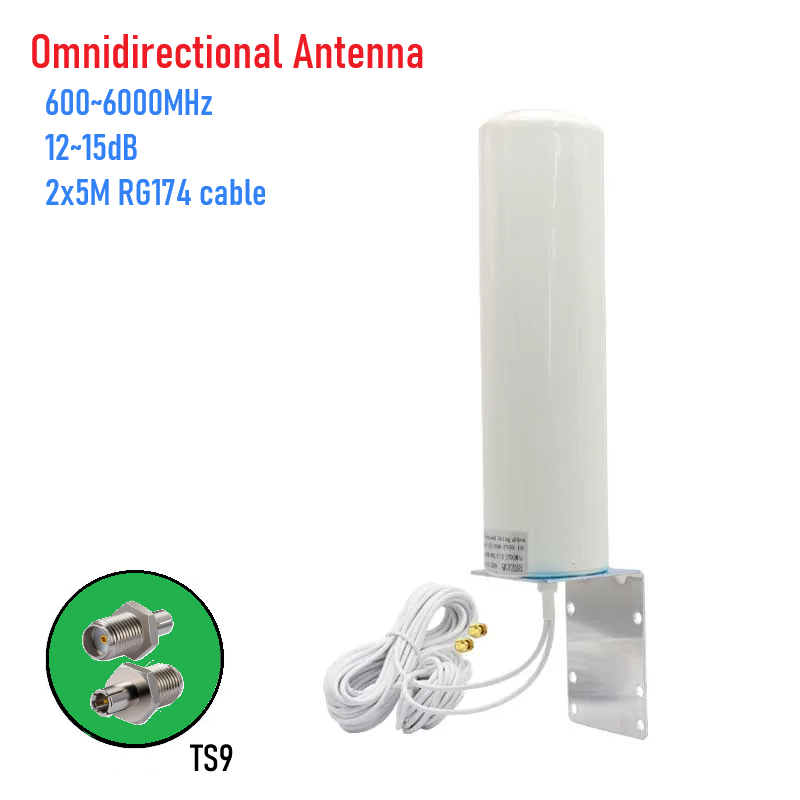 HWATEL 5G 4G Wifi External Omni Directional Omnidirectional Mimo 2x2 Antenna for Router Modem Repeater Extender SMA CRC9 TS9: Brown
