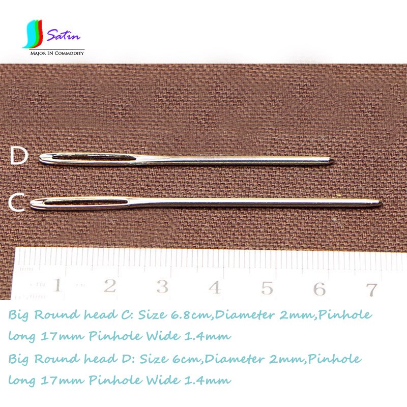 Round Pointed Head Embroidery Cross Stitch Needles DIY Hand Stitches Needle Bigeye Macroporous Sweater Knitting Needles S0019N