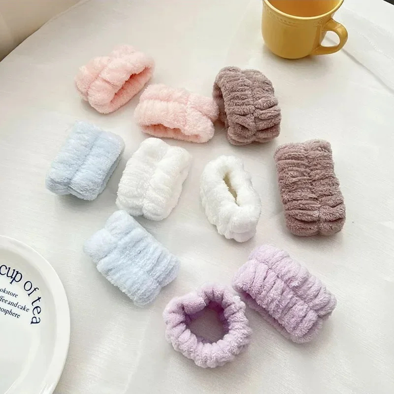 Muñequera de microfibra para lavado de muñeca, toalla, muñequera, Scrunchies para lavarse la cara, muñequera absorbente, diadema para mujer