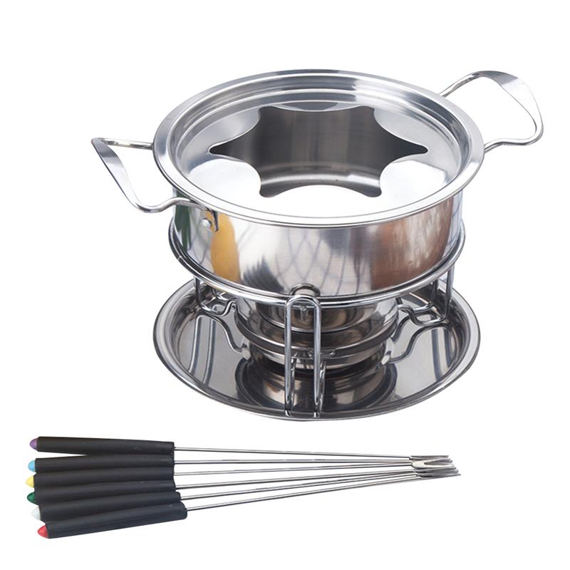 10 unids/set máquina de fundir Chocolate de acero inoxidable máquina de fundir conjunto de Chocolate Fondue de queso para casa Cafe cocina Accesorios: Default Title
