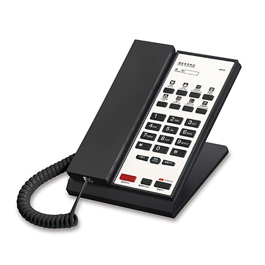 Desktop Snoer Vaste Telefoon Vaste Telefoon Met Rechte Headset, Bericht Opslag, Handsfree Volume Aanpassing Voor Hotels: Black
