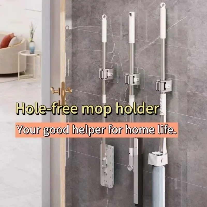 Supporto per scopa autoadesivo Supporto per scopa Supporto per scopa a parete Supporto per scopa Spazzola per spazzare Gancio Organizzatore di stoccaggio Accessori per la cucina del bagno