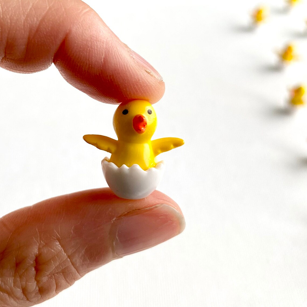 5/10 Uds Mini miniaturas de pollitos de resina, pequeños animales de jardín de hadas, micropaisaje DIY decoración artesanal