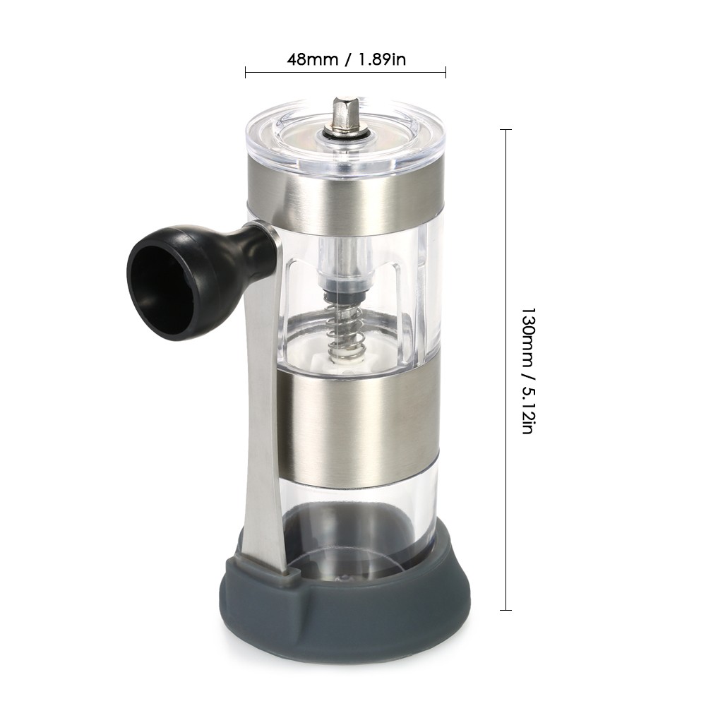 Portable Manual Coffee Grinder Coffee Bean Mill with Ceramic Grinding Core Brush and Spoon Kitchen Tool