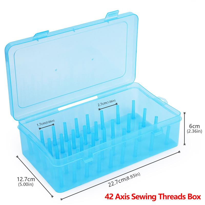 42-Achsen-Nähgarn-Kasten, Spulen, Aufbewahrungskoffer, transparente Nadelspule, 24 Gitter, Organizer, Haushalt, DIY, Nähzubehör: Schokolade