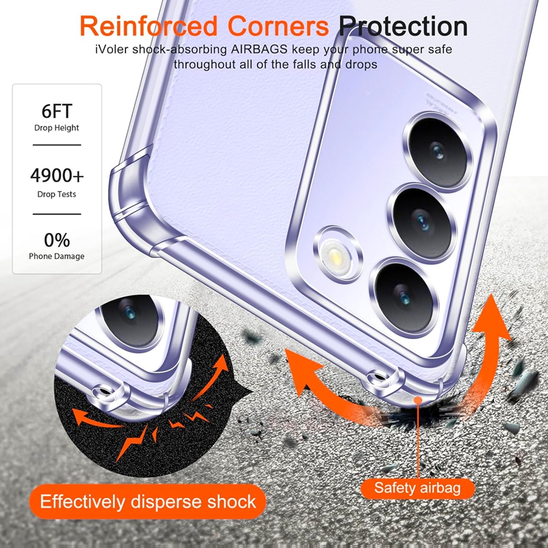 Funda de TPU a prueba de golpes de cuatro esquinas para VIVO V40 SE V30 Lite 5G V30e V29 Pro V29, funda protectora transparente
