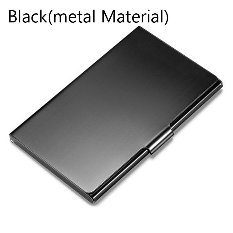 Bring Business Card Case Wood and Metal Material Bank Credit Card Holder for Men Cards Organizer Male Multifunction Card Bag: metal Black