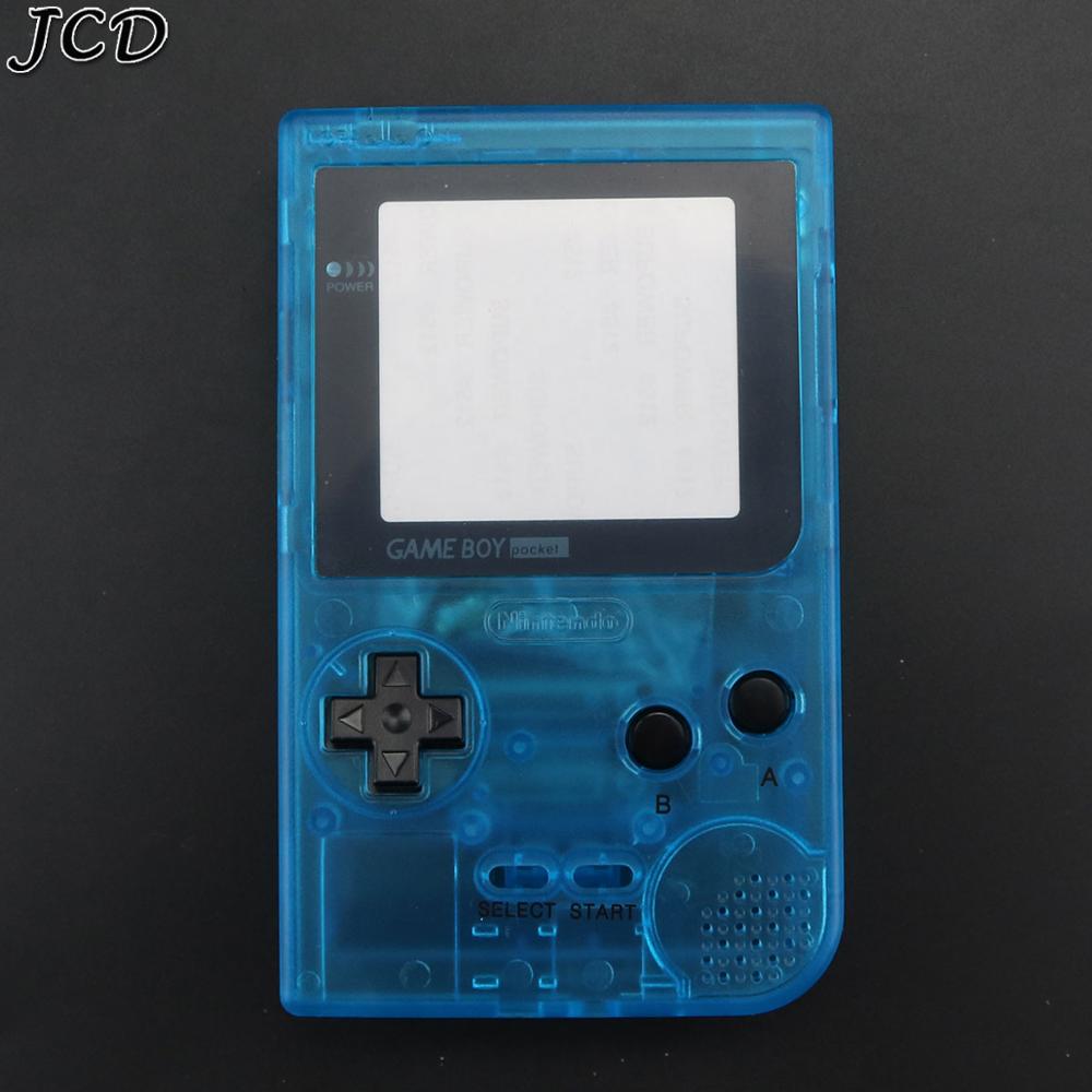 Jcd Lichtgevende Volledige Set Behuizing Shell Cover Case W/Rubber Pad En Schroevendraaier Voor Gameboy Pocket Gbp Shell Knoppen: Clear Blue