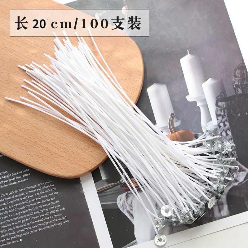 Kaars Maken Levert 100 Pcs 8-20Cm Kaars Lont Diy Professionele Braid Brander Katoen Wax Velas Hennep lont: 20cm
