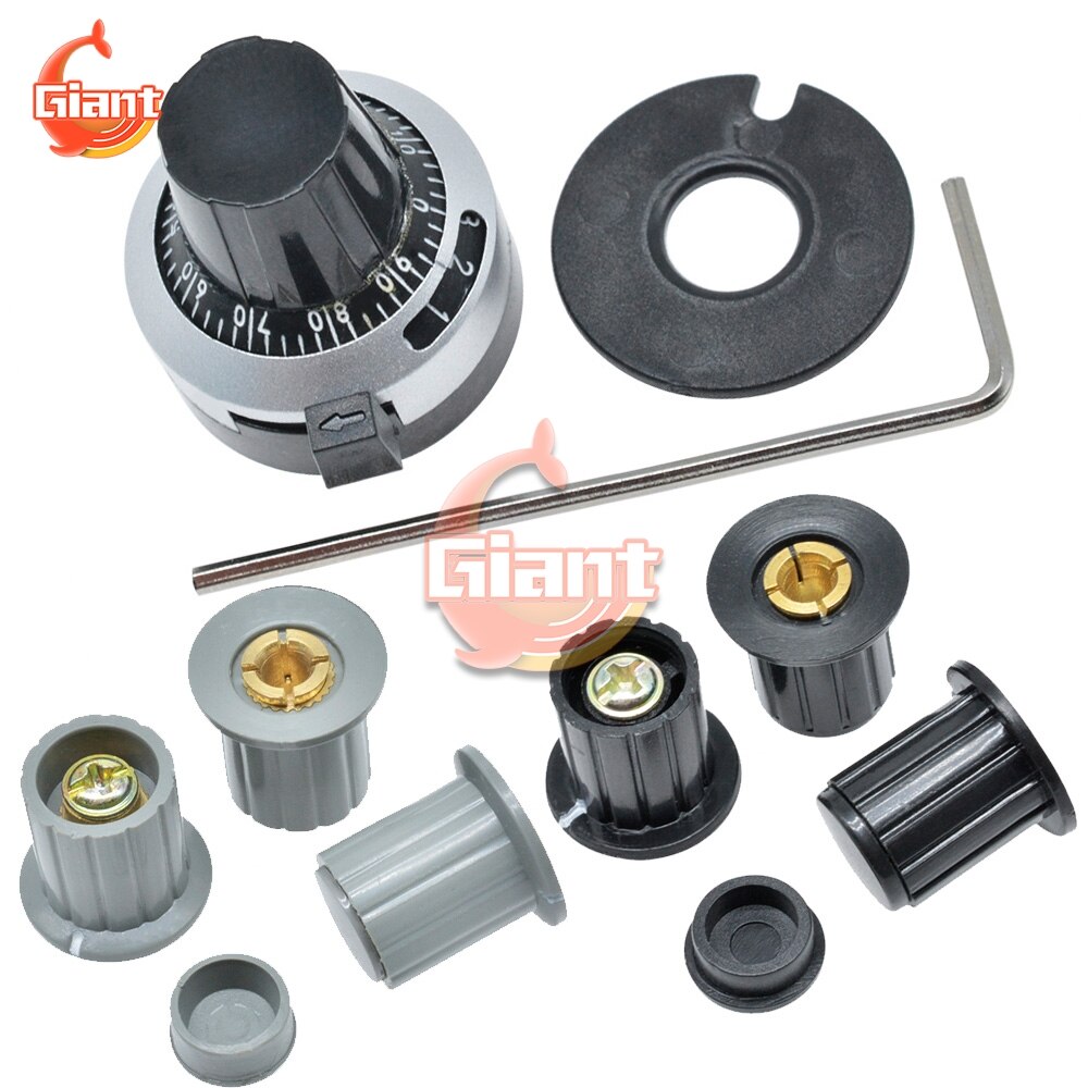 5 st/lot potentiometer ratt skala ratt justerbar 4mm 6mm 6.35mm insats dia. trådlindad potentiometerlock bxd 3-13 bxd 3-12 3590s