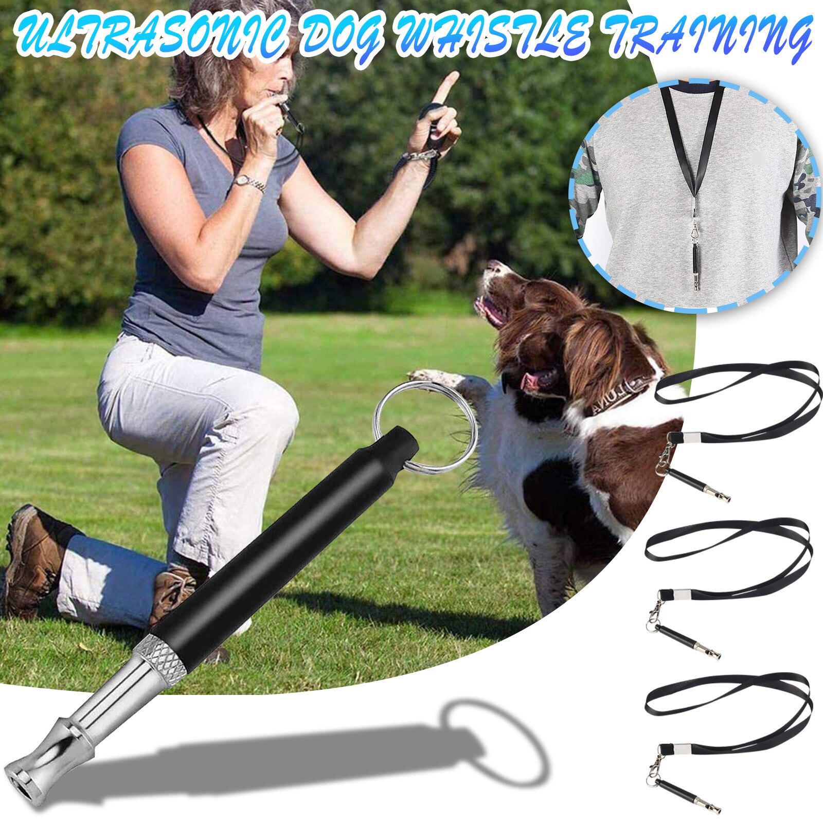 Dog Whistle With Whistle Belt 3part-ultrasonic Whistle High Frequency Adjustable Training Obedience Black Whistle Tool #4