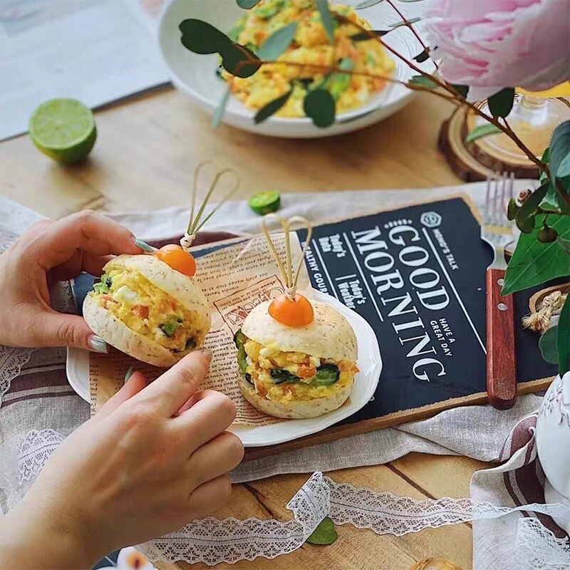 100PCS Bamboo Fruit Picks Cocktail Decoration Toothpicks Salad Sandwich Buffet Desserts Aperitif Cocktail Sticks Decoration