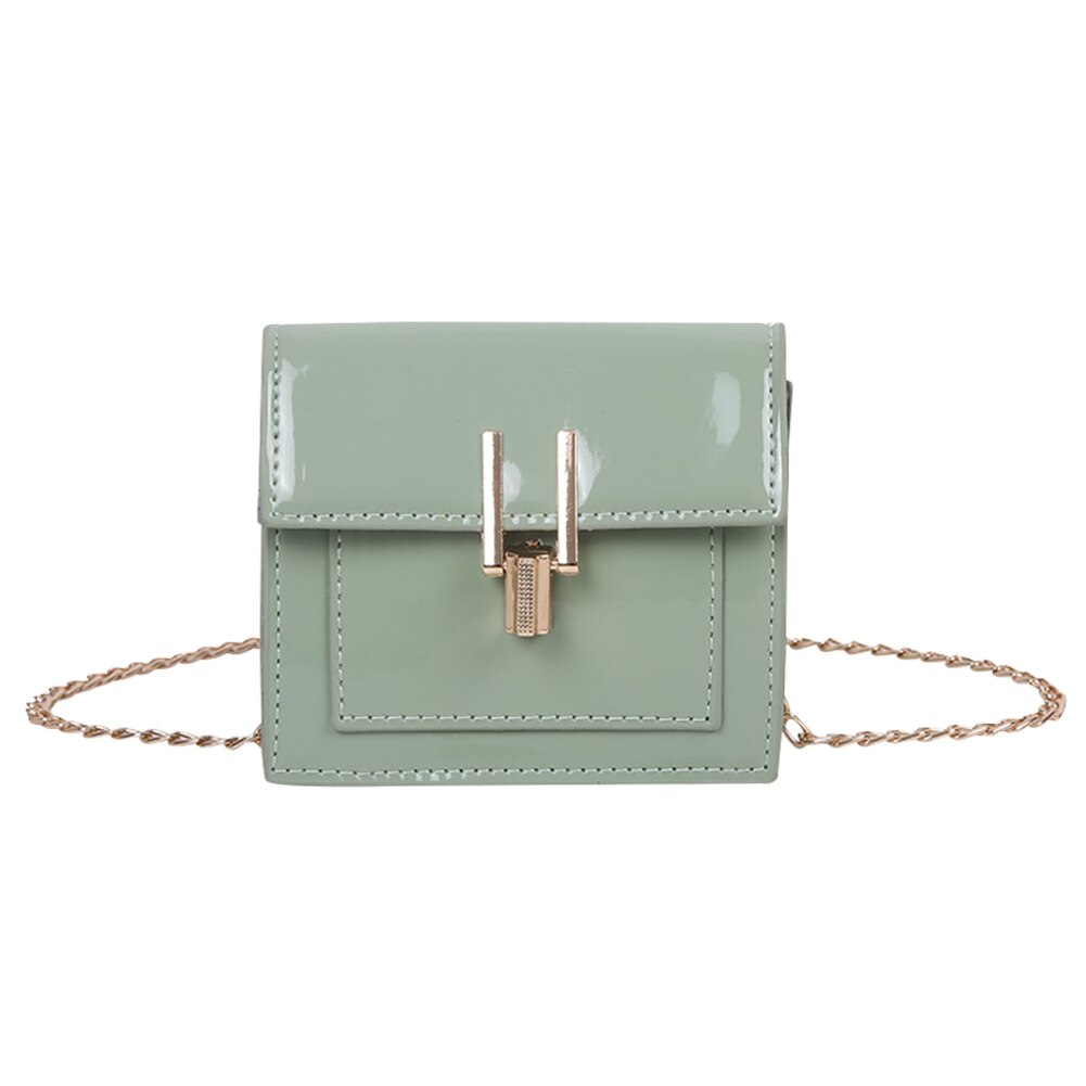 Dames handtas pu leren schoudertas voor dames stevige ketting vierkante tassen messenger schoudertassen: Groente