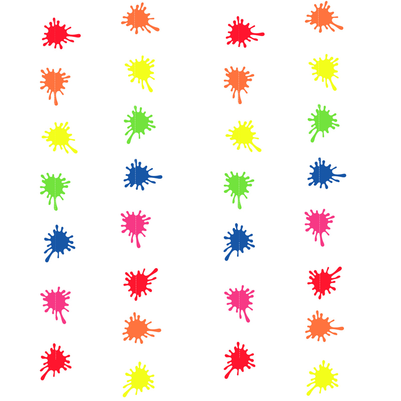 UV Glow Party Garlands Luminous Neon Streamer Black Light Reactive Glow in the Dark Kid Birthday Fluorescent Party Wedding Decor