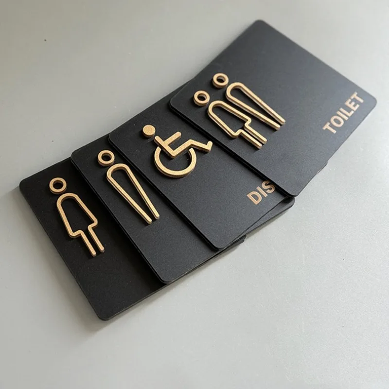Men's and Women's Bathroom Signage Acrylic Public Toilet Door Signage Hotel Toilet Reminder Signs Washroom Signage