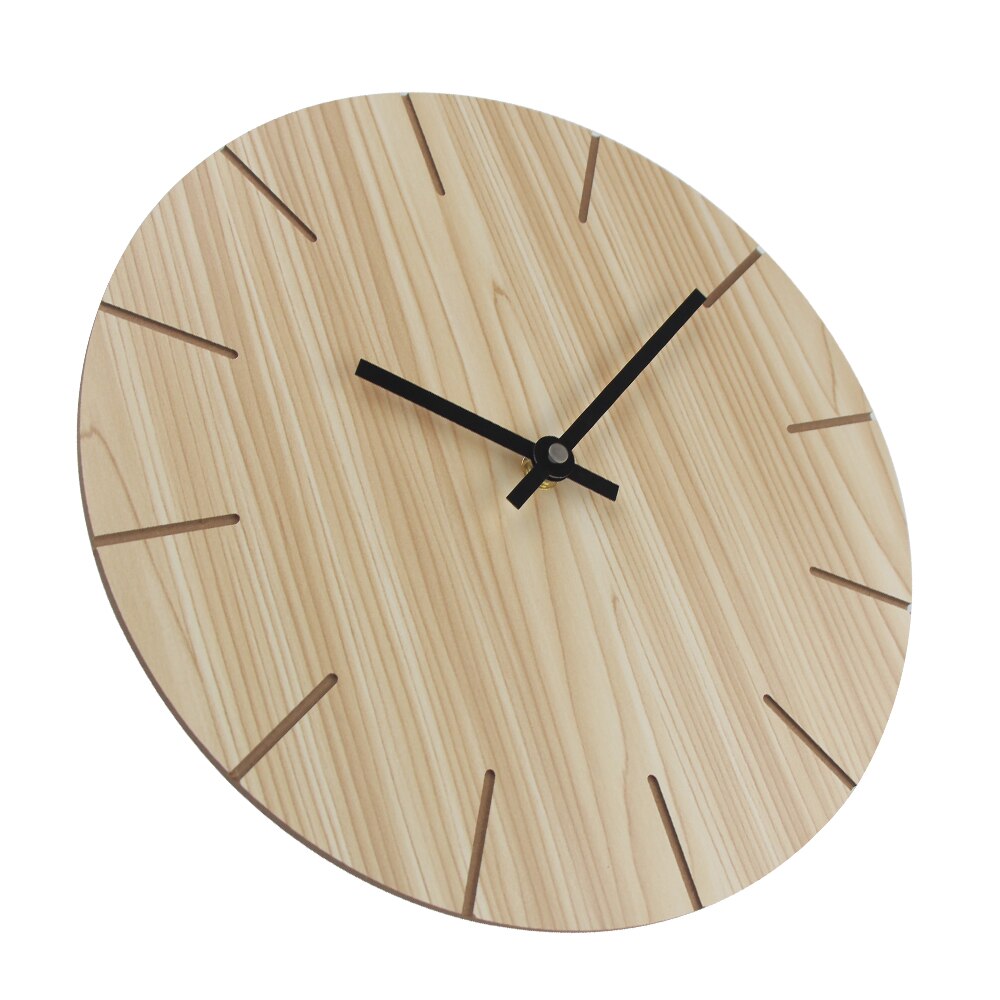 Modern Wall Clock Round Wooden Digital Wall Clock Silent Living Room Wall Decor Home Decoration Watch Wall