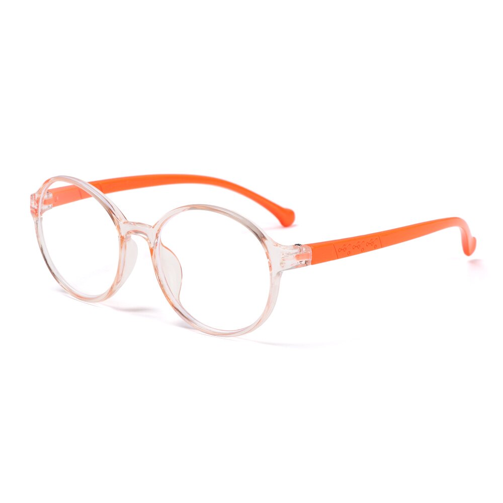 1Pc Anti-blue Light Kids Glasses Computer Eye Protection Eyeglasses Ultra Light Round Frame Online Eyewear Accessories: Orange