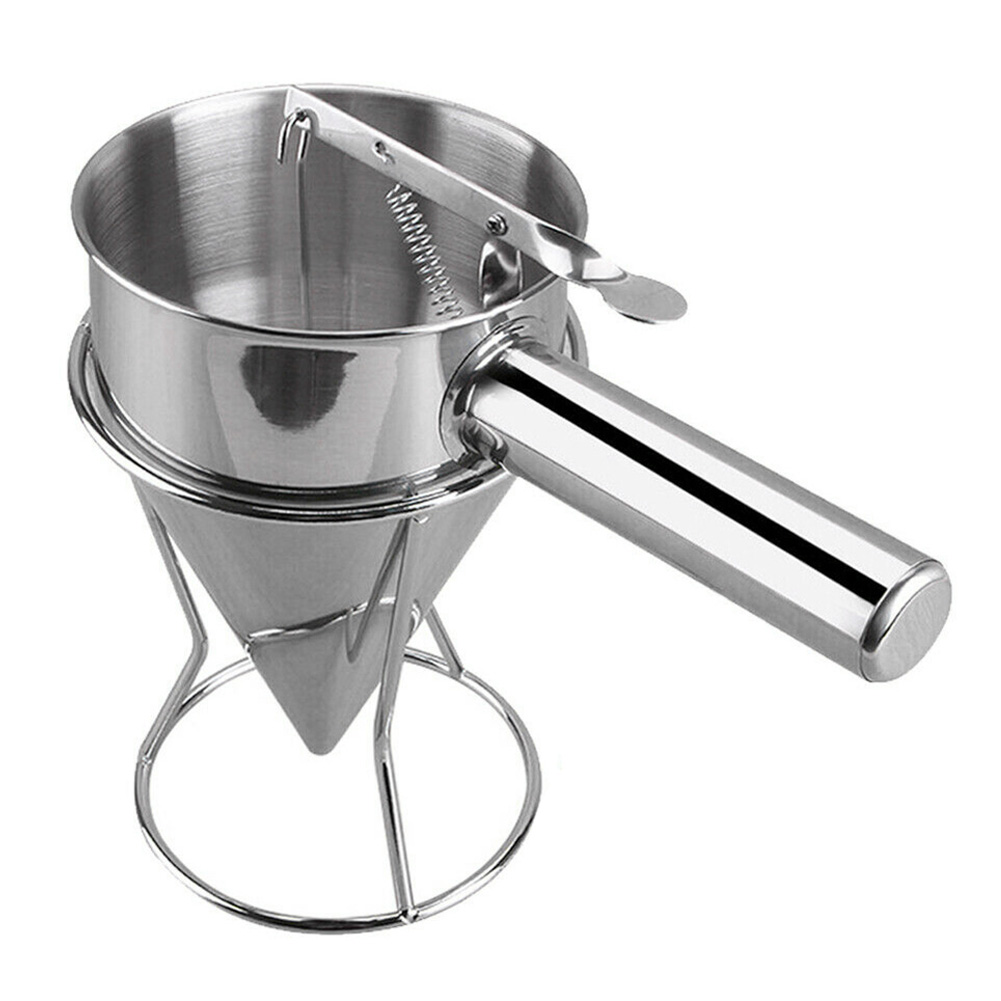 Dozownik ciasta naleśnikowego ręczny mieszadło ze stali nierdzewnej separator profesjonalne ciasto lejek narzędzia kuchenne 22x14cm TB