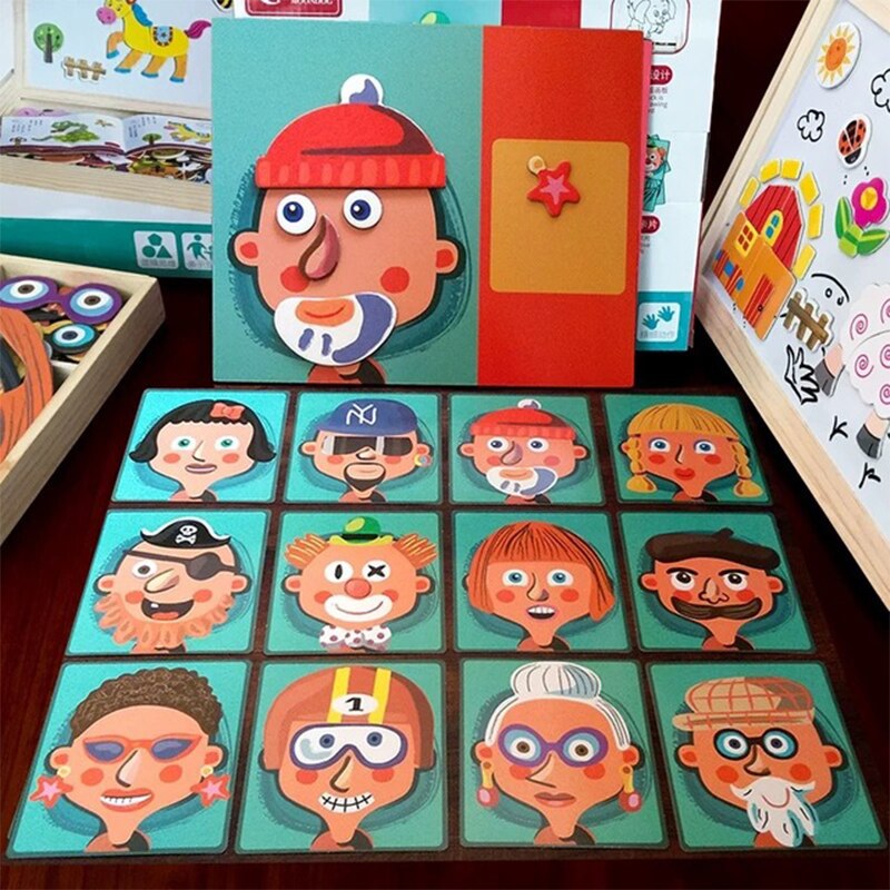 Kinderen Speelgoed Houten Magnetische Puzzel Educatief Speelgoed Kids Tafel Games Fidget Speelgoed Twee Stijlen En 8 Patronen Voor Uw keuze