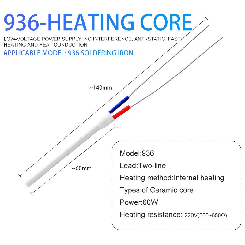 200W Electric Soldering Iron Heater Adjustable Temperature Ceramic Internal Heating Element For 907 926 927 936 Solder Iron