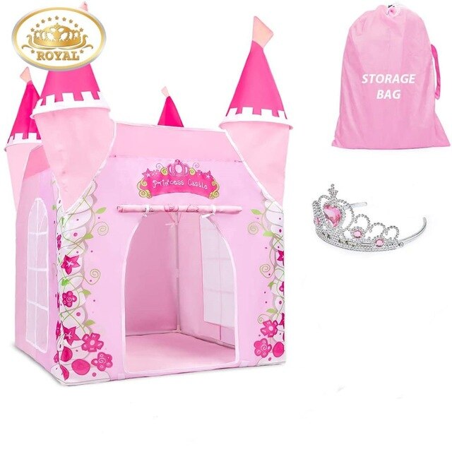 Prinses Kasteel Speel Tent Kind Speelgoed Tenten Meisje Prinses Speelhuis Indoor Outdoor Kids Housees Bal Spelen Pit Pool Playhouse: castle with crown