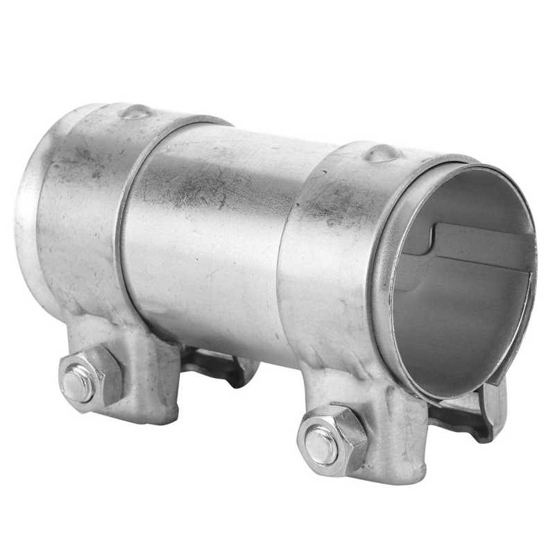 Exhaust Pipe Coupler Joiner Exhaust Muffler Tube Connector Joiner Dual Clamp Sleeve 2in/51mm Automobile Accessory