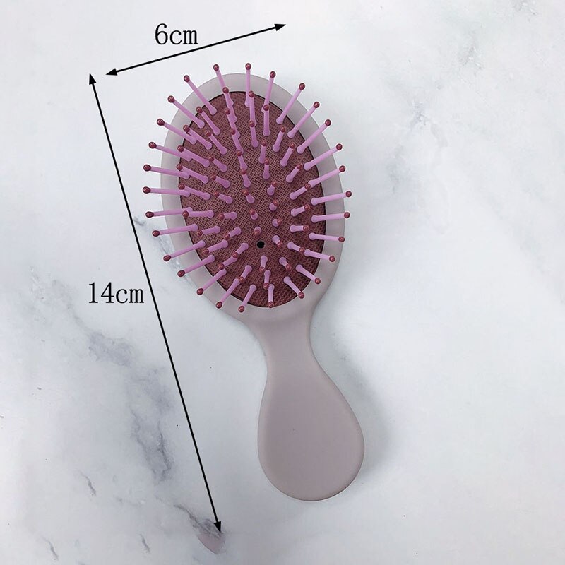1Pcs Schattige Mini Draagbare Luchtkussen Kammen Voor Hoofdhuid Massage Pure Kleur Anti-Statische Baby Haar Borstel Zuigeling zorg: bean paste purple