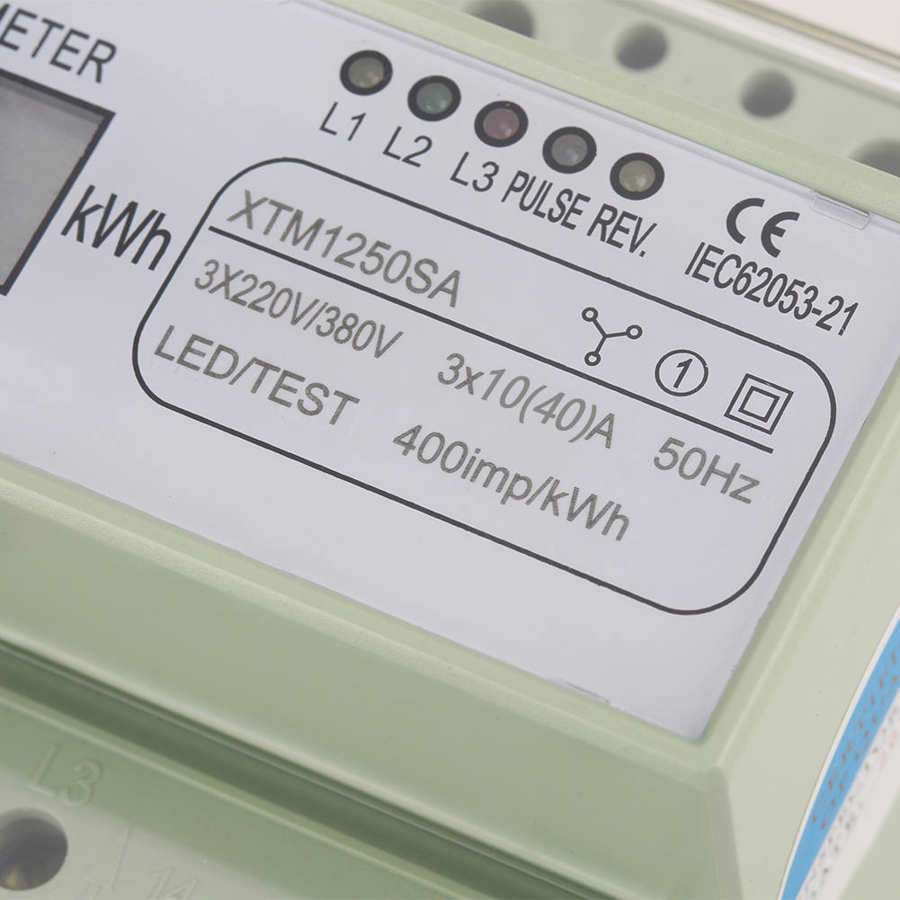 Three Phase Electric Meter on DIN Rail 3x220V/380V Digital Three Phase 4 Wire 7P Electric Meter on DIN Rail Electric Meter KWh