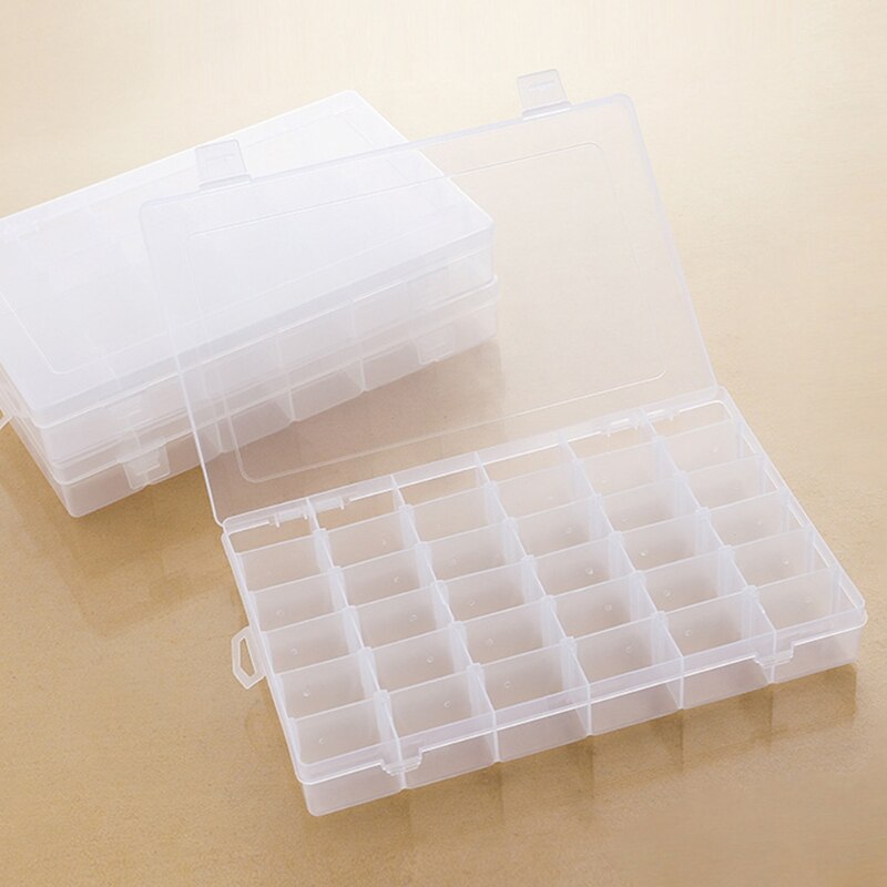 Boîte de rangement à 36 compartiments avec séparateur amovible, conteneur Transparent et détachable pour bijoux et fournitures de couture