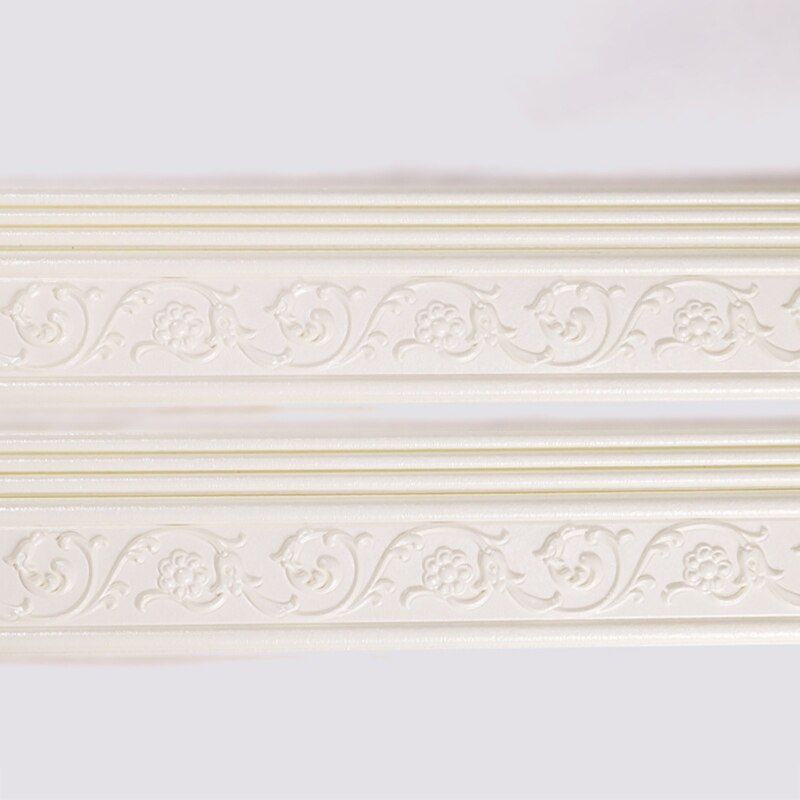 Wall StickersWaterproof Rustic Tile Living Room Bathroom Baseboard Self Adhesive Vintage Wallpaper Borders 3D Wall Stickers: White