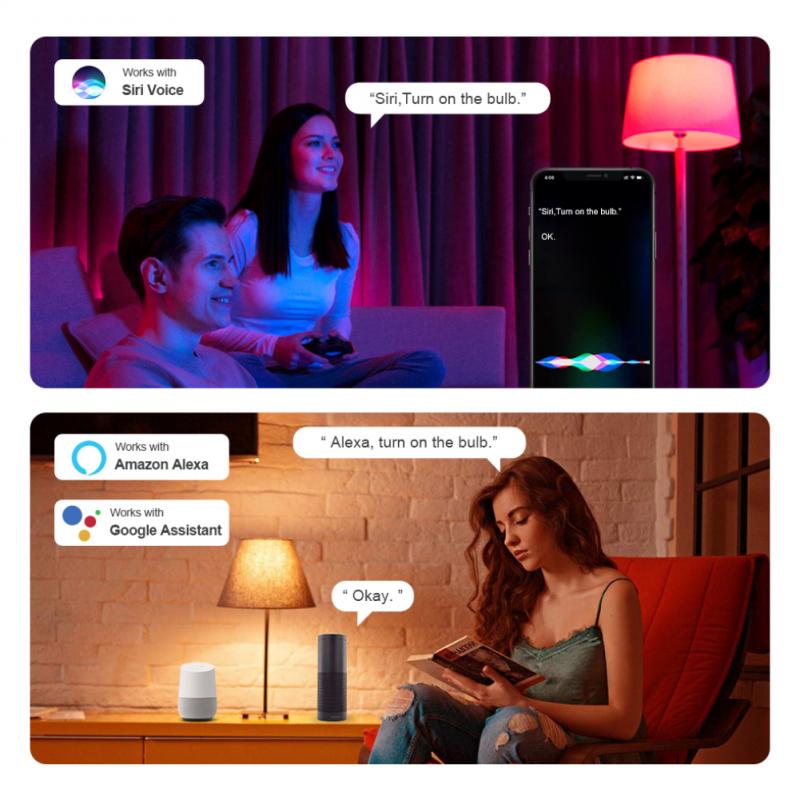 Tuya Wifi Smart Light Bulb E14 Candle Lamp RGB+CW+WW 5W 7W 9W Smart Life APP Voice Control Compatible Alexa Google Dimmable Home