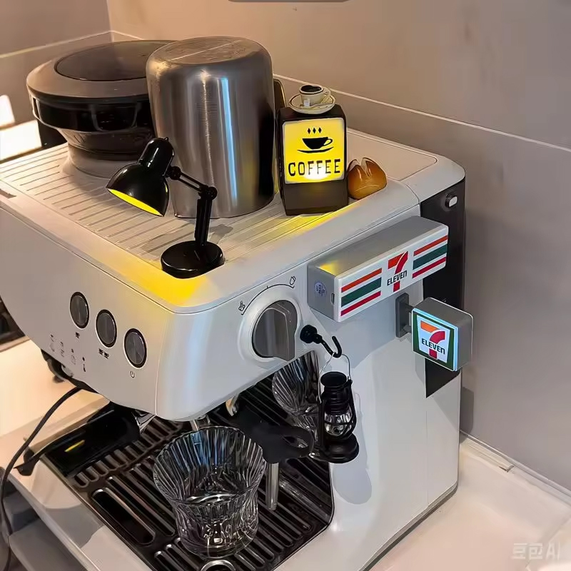 Kaffee Einkaufen magnetisch Kühlschrank Aufkleber Bequemlichkeit Geschäft hell Zeichen Heimat dekorativ Ornamente 711 leuchtend hell Boxen