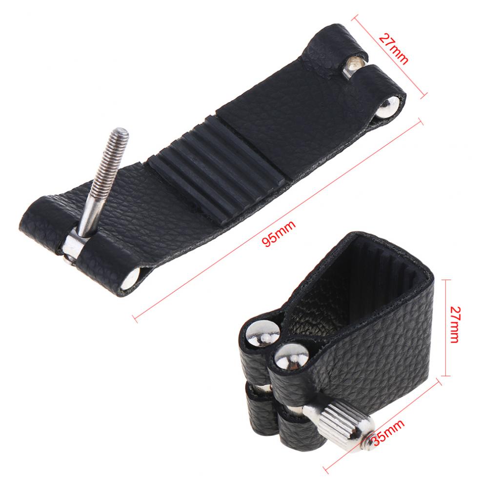 Saxofoon rietbinder duurzame leren rietbinder altsax mondstuk clip down e met zachte rubberen sluiting voor altsaxofoon