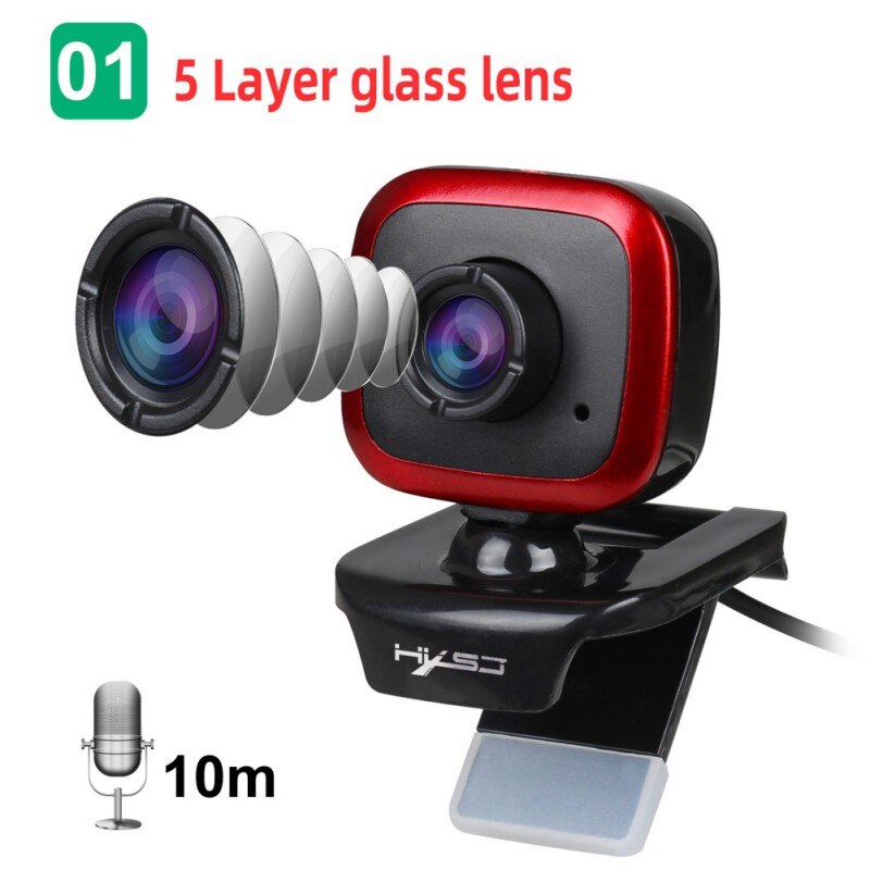 USB Web Camera 480P Computer Camera Manual Focus Webcam With Sound-absorbing Microphone For PC Laptop