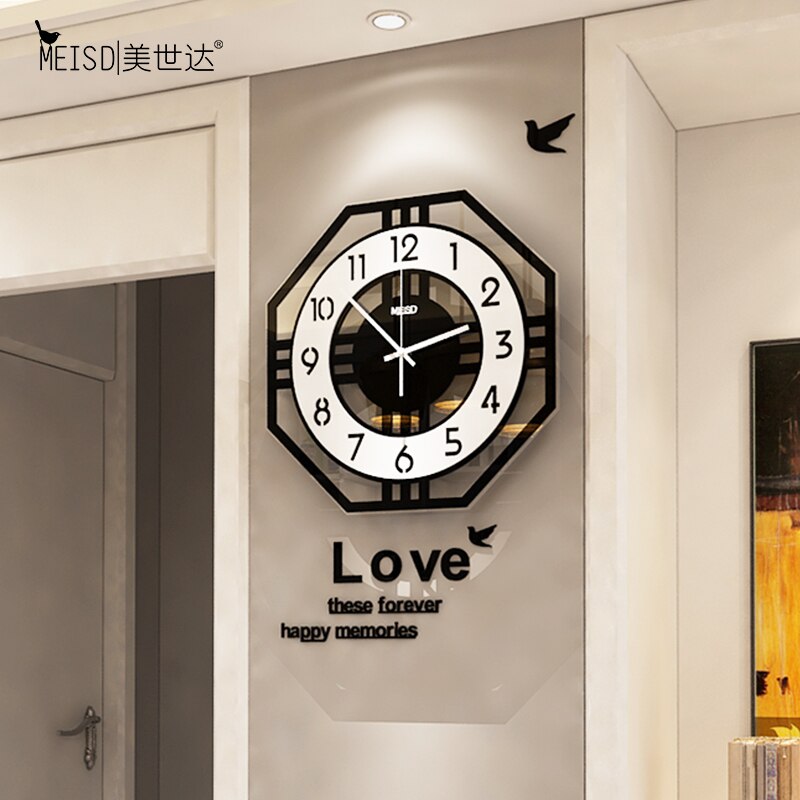 Creattive Silent Acryl Grote Decoratieve Wandklok Horloge Modern Woonkamer Home Decoration Muur Horloge Muurstickers