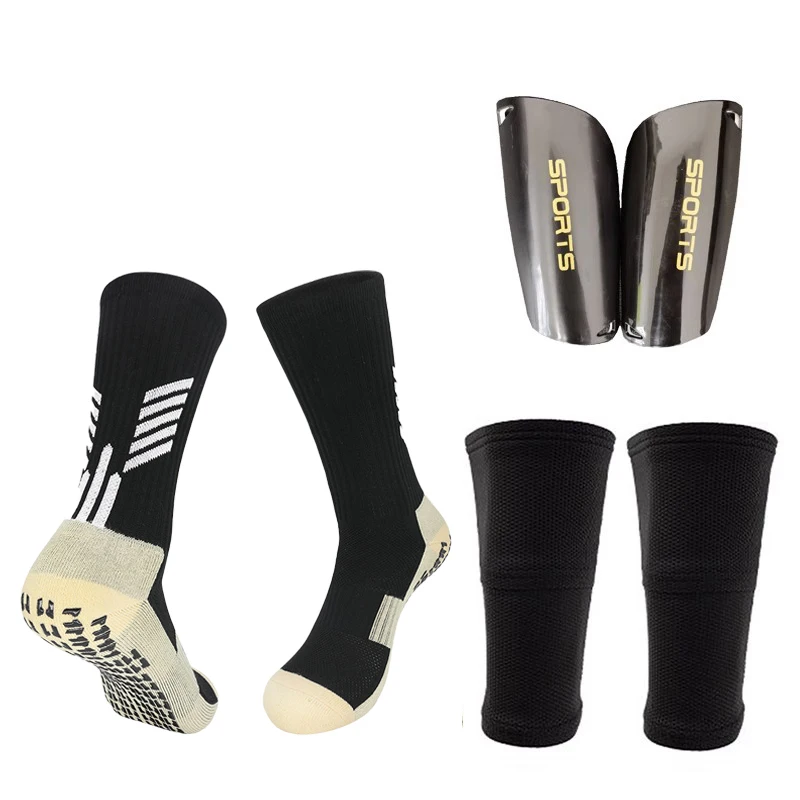 Een Set Uitrusting Volwassenen Kinderen Voetbal Scheenbeschermers Met Zakhoes Kuitmouw Nop Slip Sok Met Voetbal Scheenbeschermers: S / YELLOW