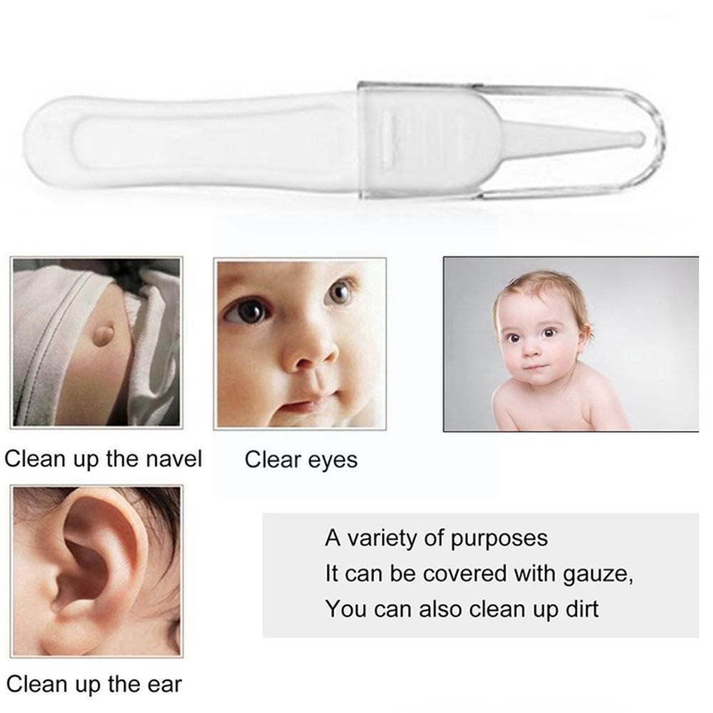 Pinzette per la pulizia del naso pinzette di sicurezza per bambini clip di sicurezza in plastica pinze per ombelico orecchie per orecchie per bambini pinzette sporche cura del naso C I4d3