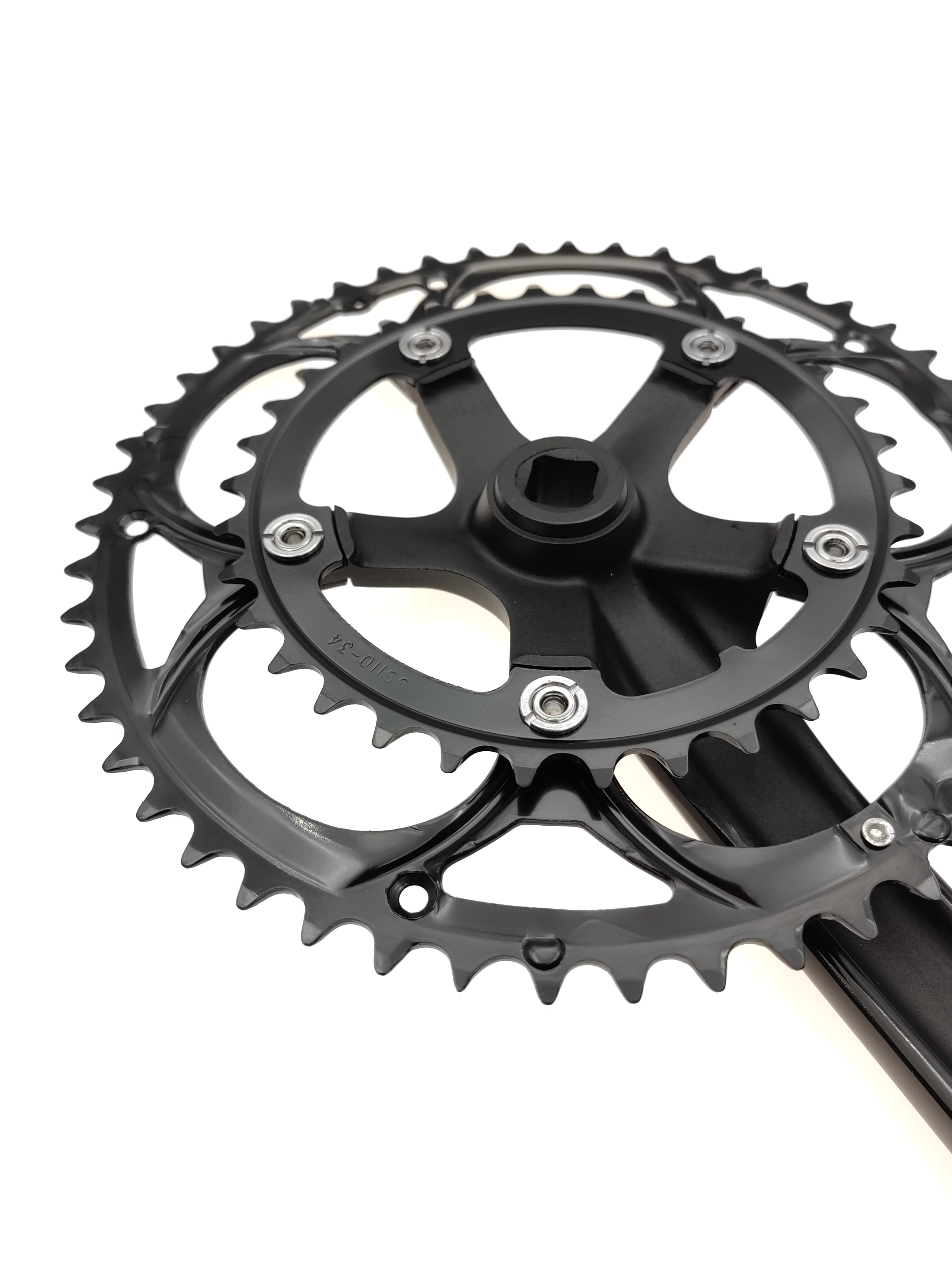 50/34T Rennrad Kurbelgarnitur BCD 110mm 8/9 Geschwindigkeit Diamant Loch Doppel Kettenräder Fahrrad Kurbeln Teile Kettenblatt Fahrrad Zubehör