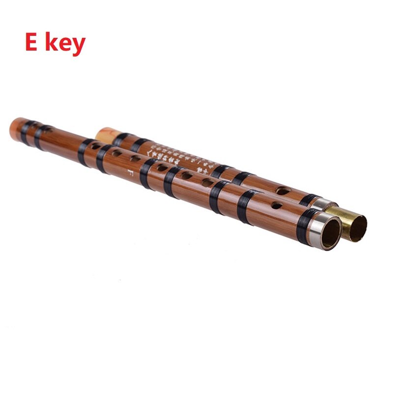 2-section Bamboo Flute Single-plug White Copper Nylon Thread Folk Musical Instrument C/D/E/F/G Key With Bag Glue Membrane: 03