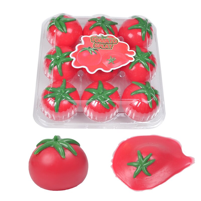 1pc hjerne tomatæg form gummi antistress reliever klemmer bold sjovt legetøj blødt klæbrig relief nyhed simulation squishy