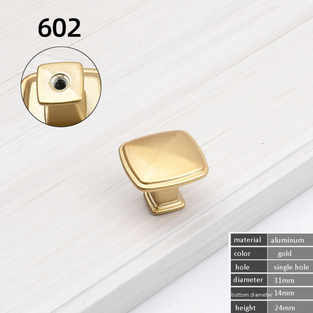Simple Style Matte Gold Cabinet Handles Solid Aluminum Alloy Kitchen Cupboard Pulls Drawer Knobs Furniture Handle Hardware: 602