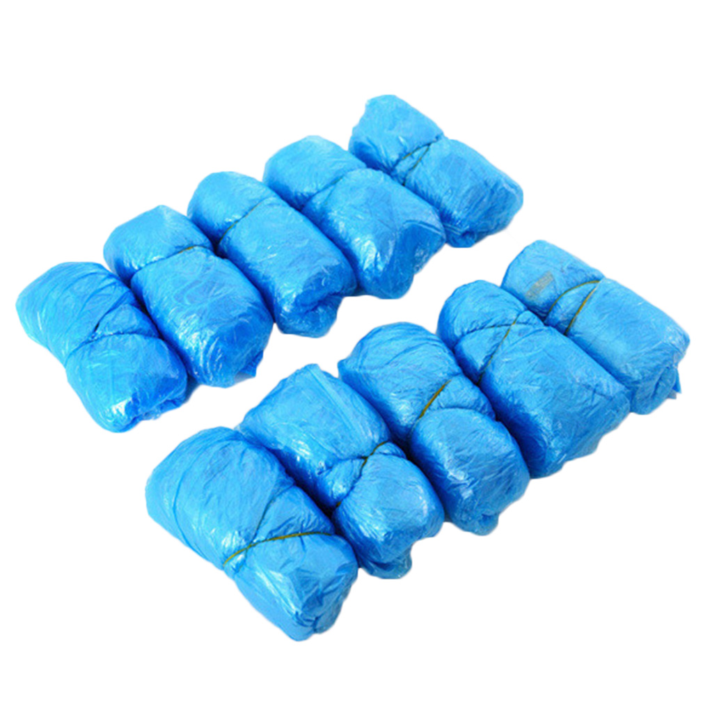 Chaussures de démarrage jetables couvre intérieur protéger maison sols extérieur résistant à l'eau couverture bleu imperméable chaussures couvre 100/200 pièces