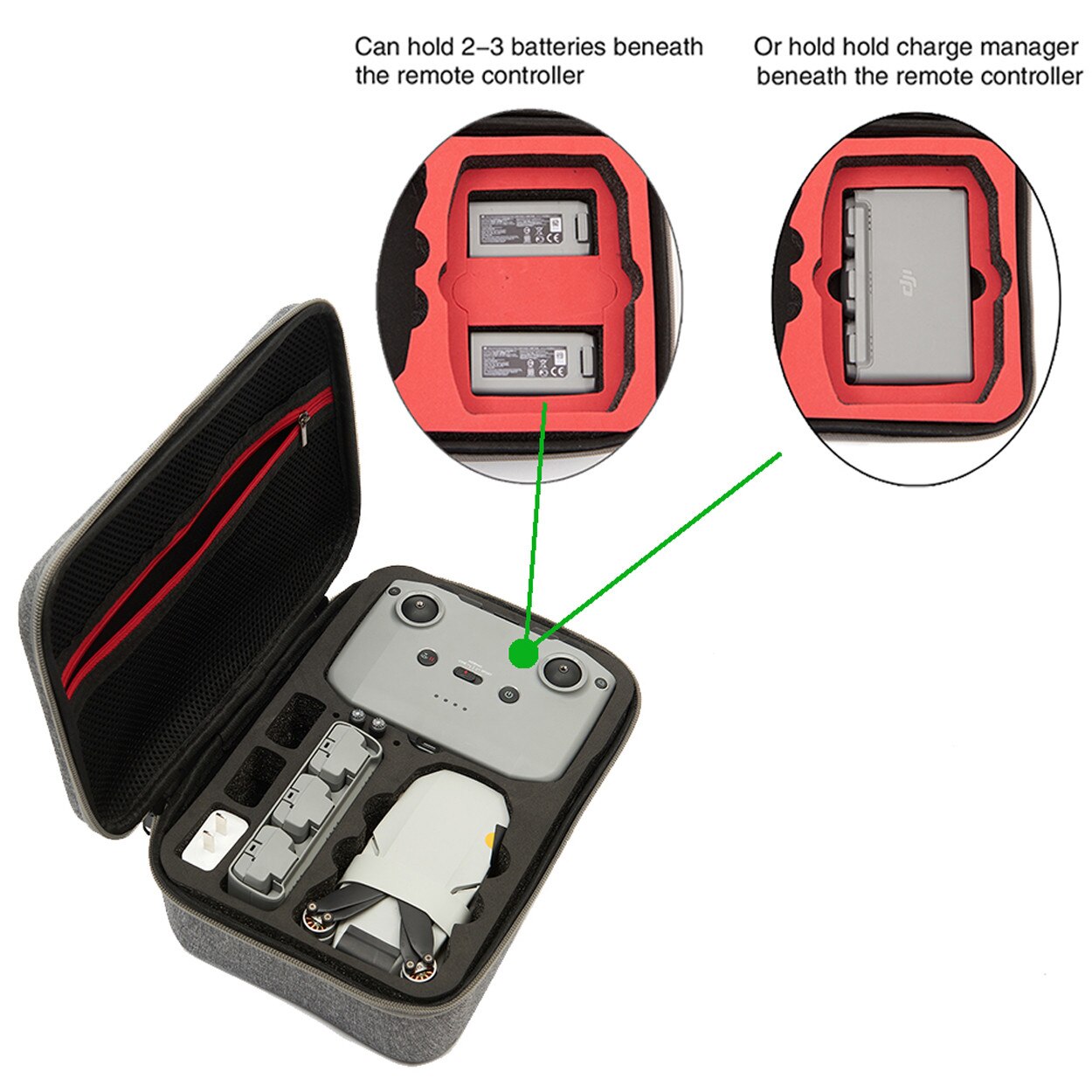 Custodia da viaggio custodia per DJI MAVIC Mini 2 Drone Controller batterie protezione assorbimento degli urti supporto interno