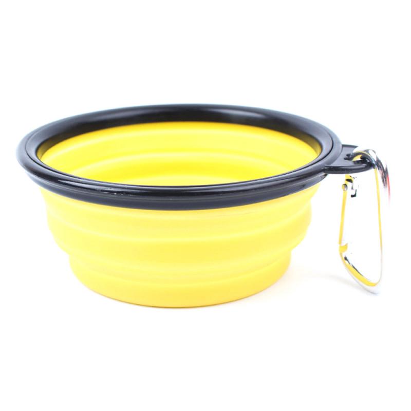 Gamelle pliable en silicone pour animaux de compagnie, avec boucle en tpe, pour chien, portable, en silicone