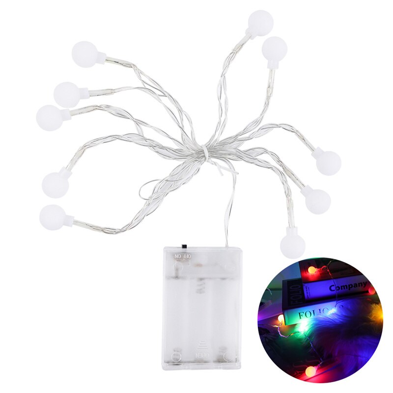 5M 50LEDS Round Ball String Lights Garland Lighting Lamp Outdoor Garden Festival Wedding Party Home Decoration Battery Powered: Color / 3m 20 lights