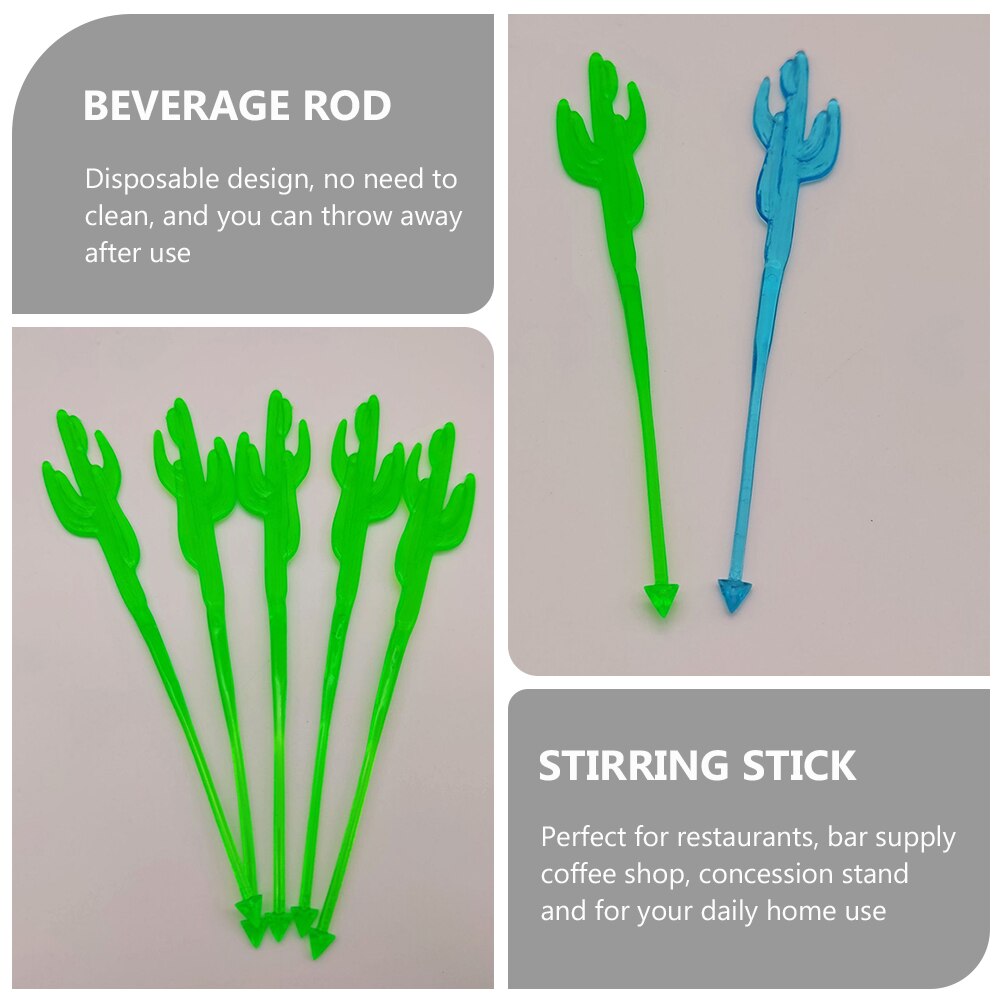 40Pcs Disposable Plastic Cocktail Rods Mixing Sticks Beverage Stirring Sticks
