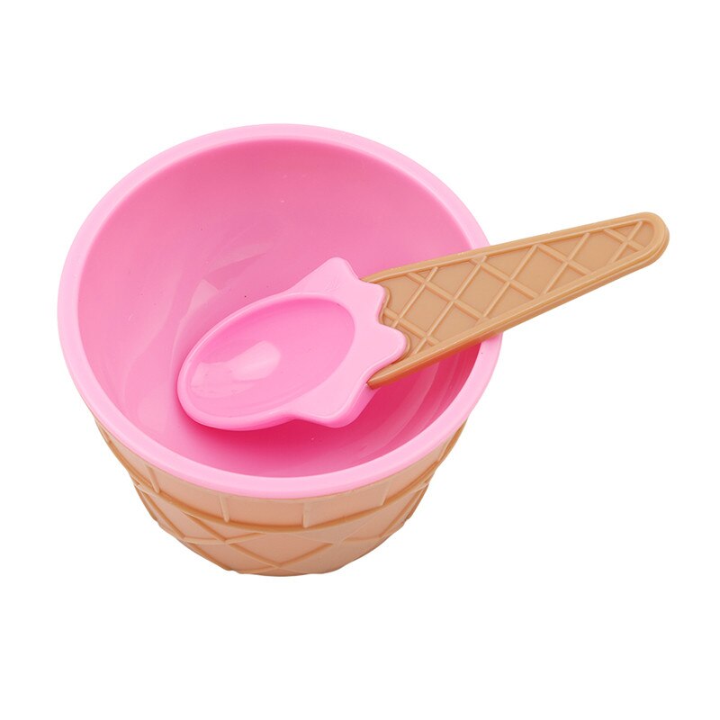 Cuencos de helado para niños, taza, tazón de pareja, , contenedor para postres, cuchara, el mejor para niños: Rosa